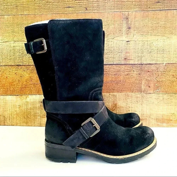 NWT Clarks Suede Lallana Beat Black Boots - Picture 2 of 10